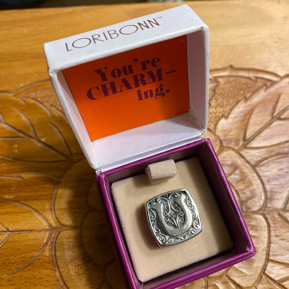 Lori Bonn Sterling Silver lucky horseshoe slide charm